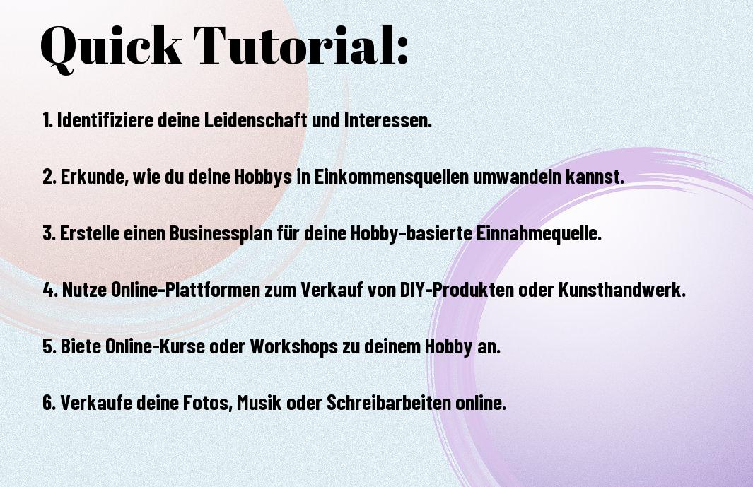 ich mit Hobbys gutes Geld