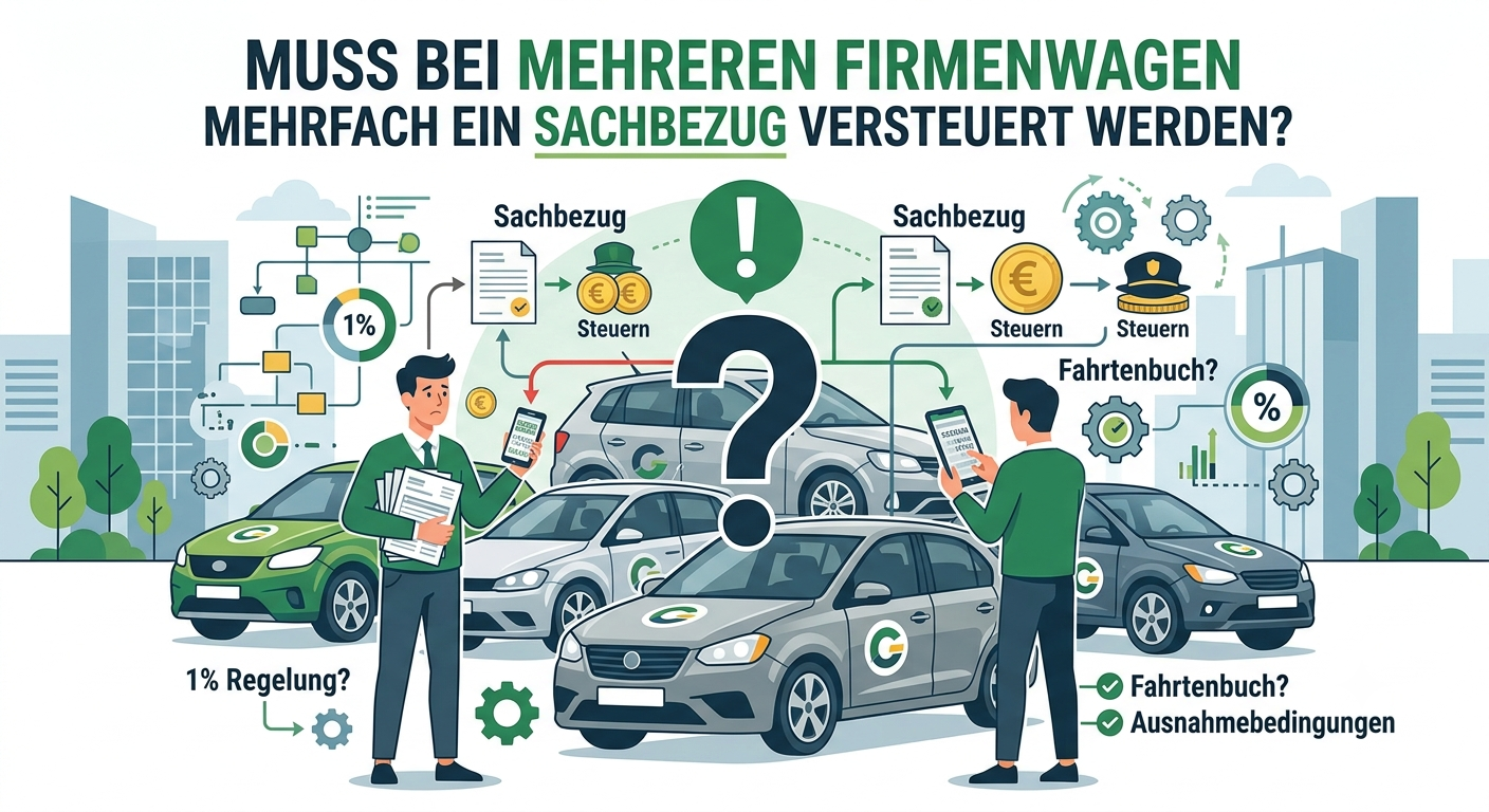 Muss bei mehreren Firmenwagen mehrfach ein Sachbezug versteuert werden?