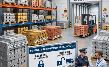 Umsatzsteuer auf Metalle im Zollfreilager